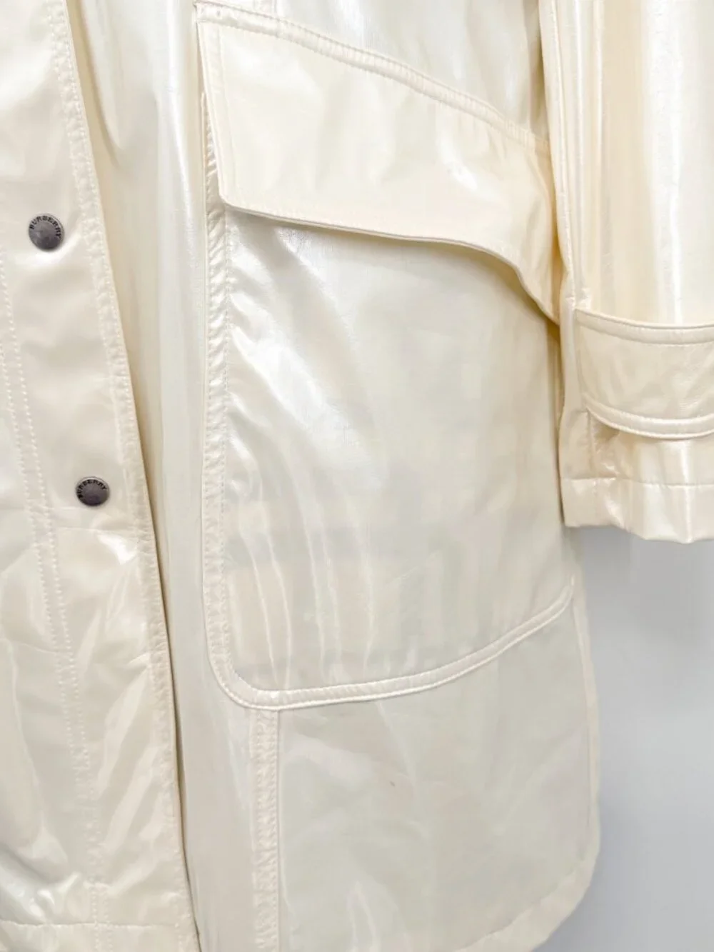 Burberry London Y2K Vintage Bonnie Iridescent Trench Rain Coat Jacket - Picture 7 of 16